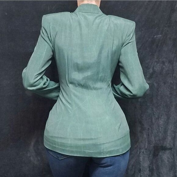 𝅺VINTAGE All That Jazz Green Power Suit Blazer - Picture 10 of 13